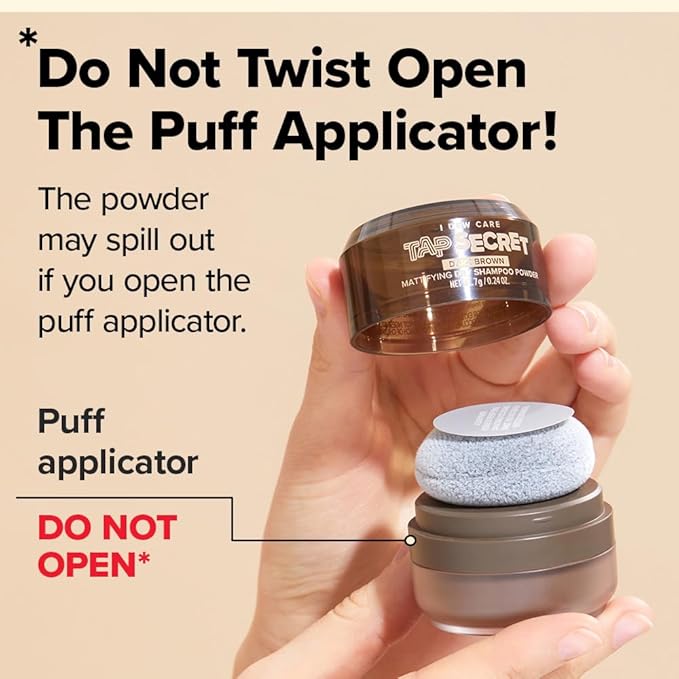 I DEW CARE Biotin Clarifying Dry Shampoo - Tap Secret Dark Brown | Strengthening & Volumizing, Powder Type, Refillable, Travel size, Non-aerosol, Brunette, Korean Ginseng, 0.26 Oz