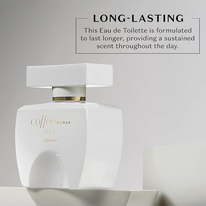 O BOTICARIO Coffee Duo Woman Eau de Toilette, Long-Lasting, Woody, Coffee Fragrance Perfume for Women, 3.4 Ounce