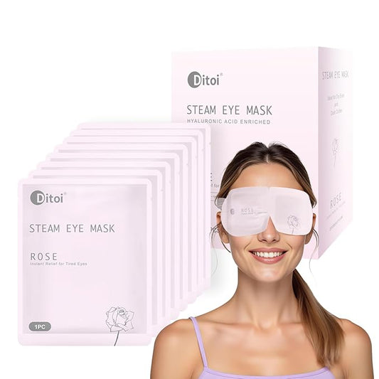 Steam Eye Mask, Heated Eye Mask for Sleep,Warm Compress with Hyaluronic Acid,Moist Heat for Dry Eye Relief,Spa,Stye Eye Treatment,Travel Essentials & Relaxation Gifts,Rose 10 Packs