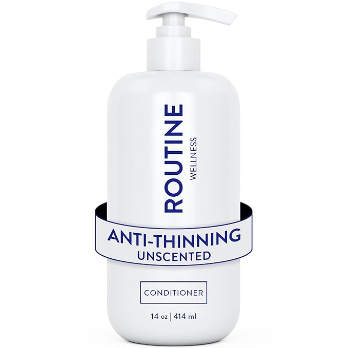 Routine Wellness Anti-Thinning Deep Conditioner for Thinning Hair - DHT Blocker for Hair Loss in Men & Women - Promotes Healthy Hair - Unscented 14oz