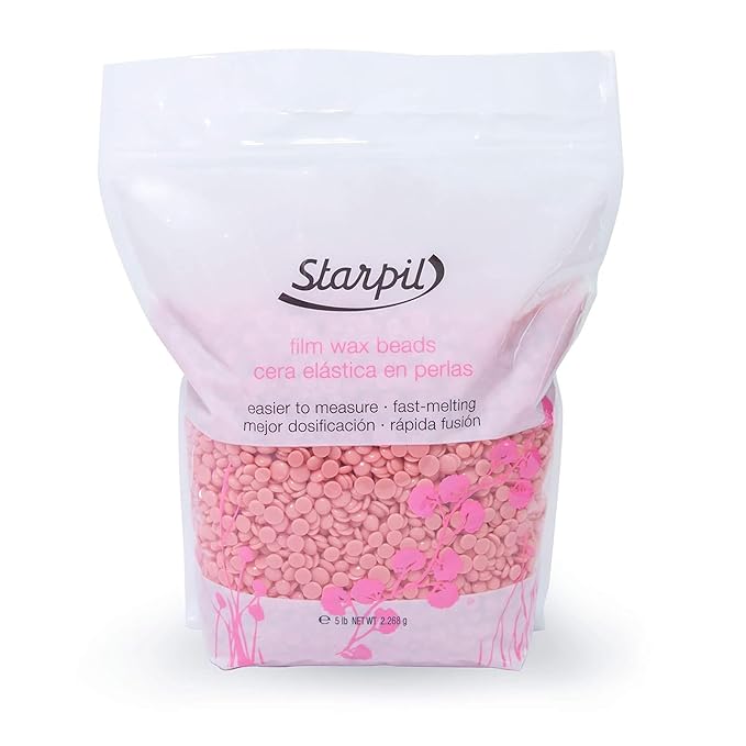 Starpil Wax 2268g / 5 lb Pink Hard Wax Beads for Painless Hair Removal, Stripless Wax Beads, Polymer Blend Low Temperature Wax for Face, Bikini, Brazilian, Legs, Underarm, Back and Chest.