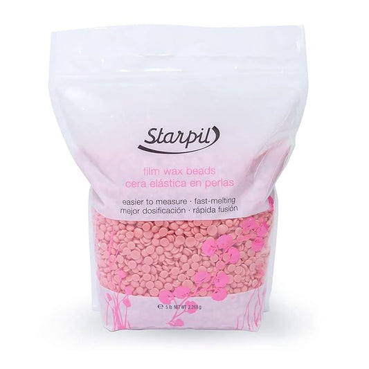 Starpil Wax 2268g / 5 lb Pink Hard Wax Beads for Painless Hair Removal, Stripless Wax Beads, Polymer Blend Low Temperature Wax for Face, Bikini, Brazilian, Legs, Underarm, Back and Chest.