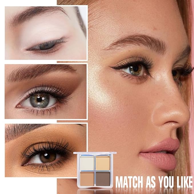 Kaely Powder Eyeshadow Quad, Light-Medium Matte Eyeshadow Palette Makeup, Neutral Eye Shadow Palette for Older Women Pigmented Waterproof, sombras para ojos, Blendable, Cruelty-free, 16