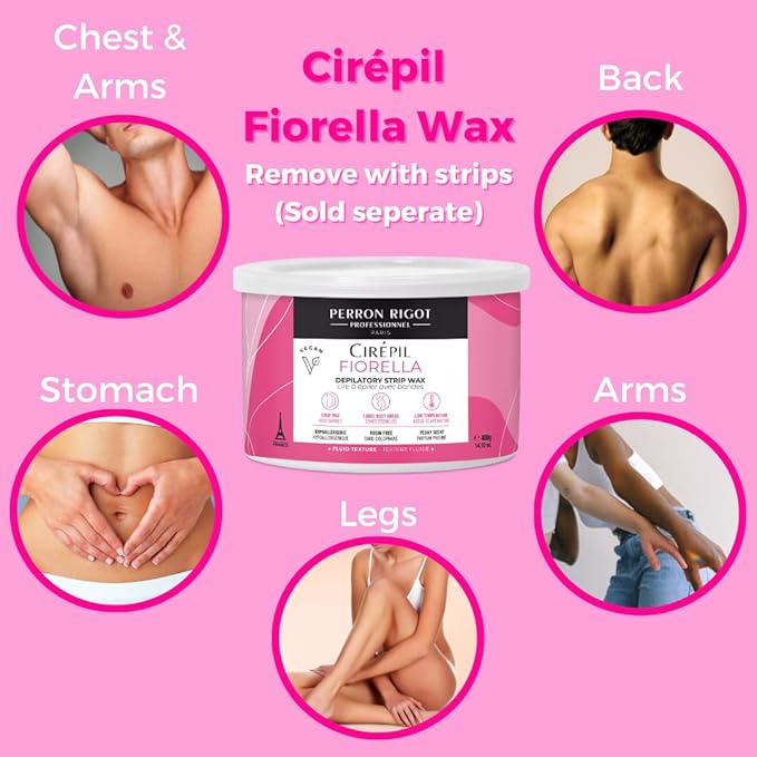 Cirepil - Fiorella - 400g - Soft Wax - Strips Needed/ 14.11 oz Wax Tin - High Performance Hypoallergenic, Removes Hair in One Pass - Ultra-Fluid Gel Texture & Easy to Apply - Perfect for Large Areas