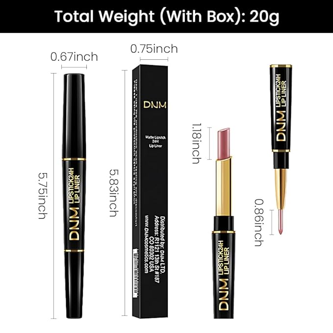 evpct 1Pcs Rose Nude Pink Metallic Shine Shimmer Lip Liner and Lipstick Combo Set Kit for Women, Lightweight Hydrating Formula High Impact Full Coverage Lipstick and Lip Liner Makeup Gloss, 17#