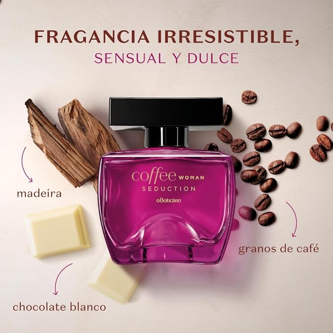 Coffee Woman Seduction Eau de Toilette, Long Lasting Perfume for Women, Sweet Floral Fragrance, 3.4 Ounce