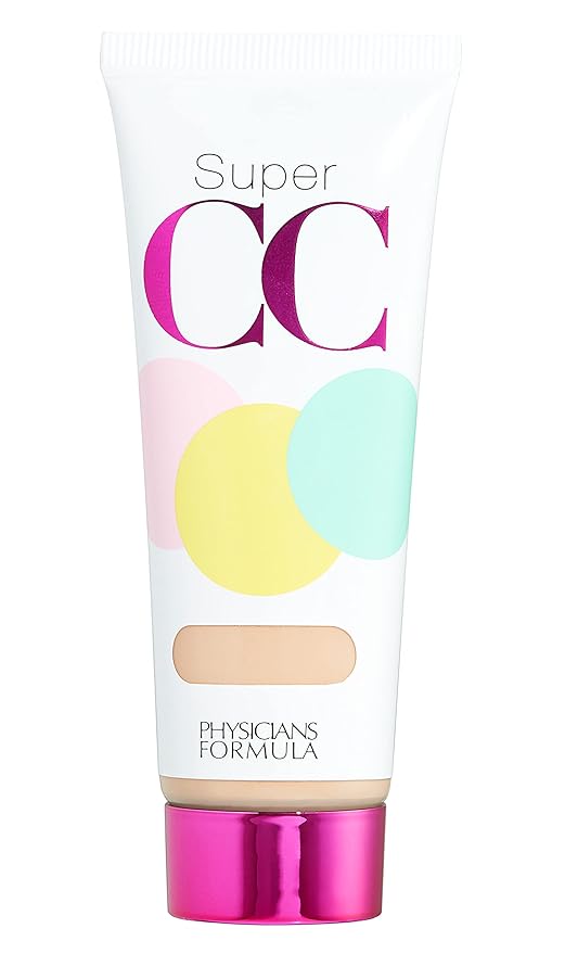 Physicians Formula Super CC+ Cream Color-Correction + Care Cream Full Coverage Light Foundation, Anti Aging Hydrating Serum, For Uneven Skin Tone, Dermatologist Approved
