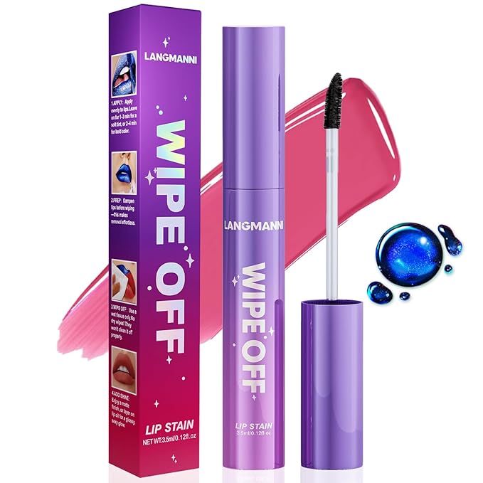 Jolilab Lip Stain Masque,Wipe Off Lip Tint,Waterproof,Transfer proof,Highly Pigmented,Ultra Long Lasting Lip Stain Peel off Makeup With Matte finish for All-day Wear.(#01 DEEP PLUM)