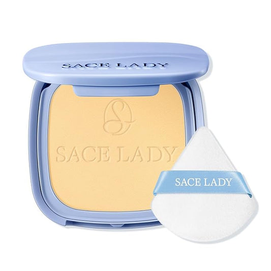 SACE LADY Face Powder Waterproof Setting Makeup, Talc-Free Oil Control Pressed Powder Compact for Women, Blurring Pores Matte Long Lasting Up to 24 Hours, Cruelty-Free (#06 Banana, 0.35Oz)