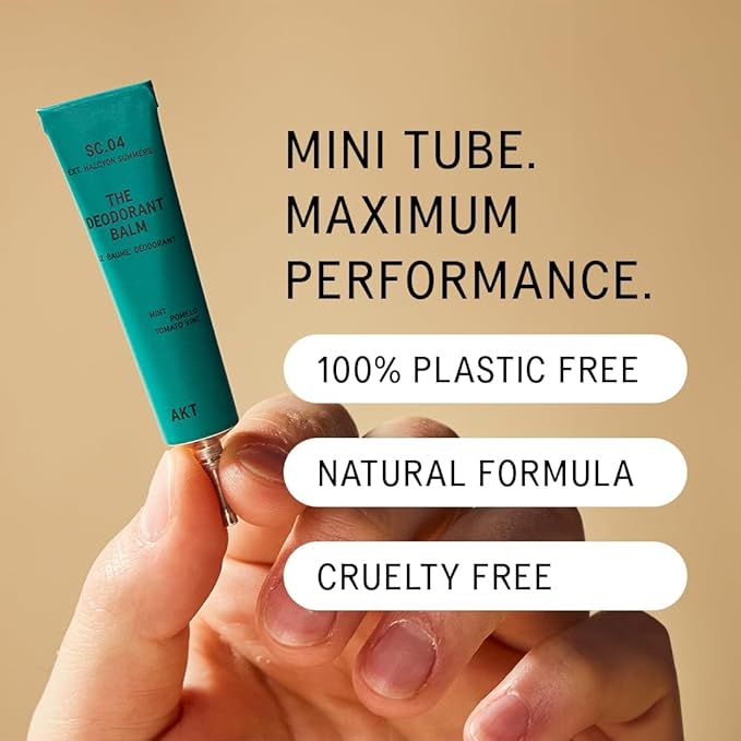 AKT Mini Deodorant Balms Discovery Set, Pack of 5 x 0.16 Fl Oz, Natural Deodorants for Men and Women, Award-Winning, Multi-use, Cream Deo Without Aluminum, Plastic Free, All Genders