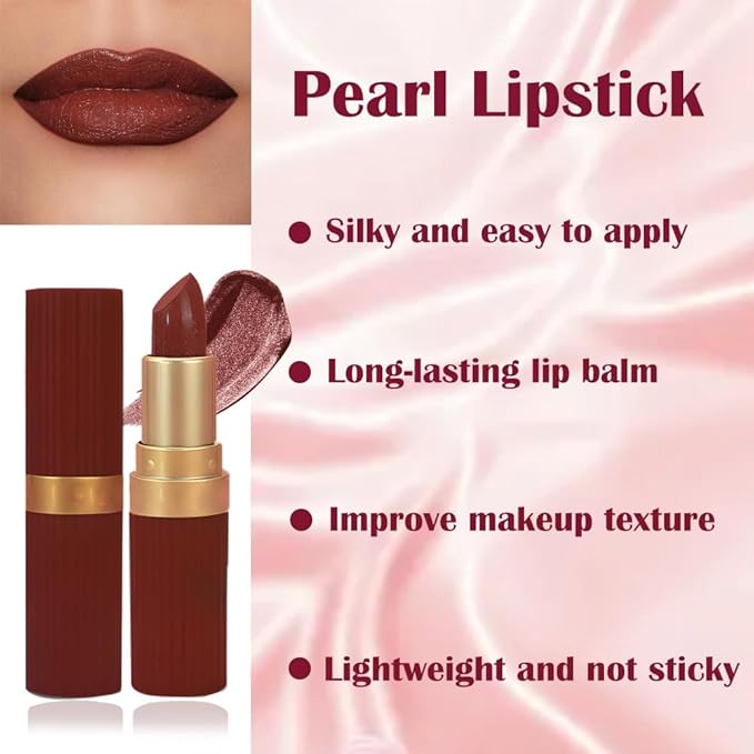 Brown Metallic Lipstick for Women,Lightweight Shimmer Frosted Lipstick,Glitter Lip Gloss Stain Long Lasting Waterproof Smudge Proof 24 Hour Full Coverage Lip Makeup,Vegan