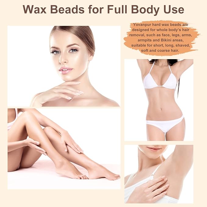 Hard Wax Beads for Hair Removal - 10.5oz Thick Hair Formula for Sensitive Skin, Full Body, Face, Chest, Back, Leg, Bikini Brazilian Waxing - Wax Refill for Women and Men