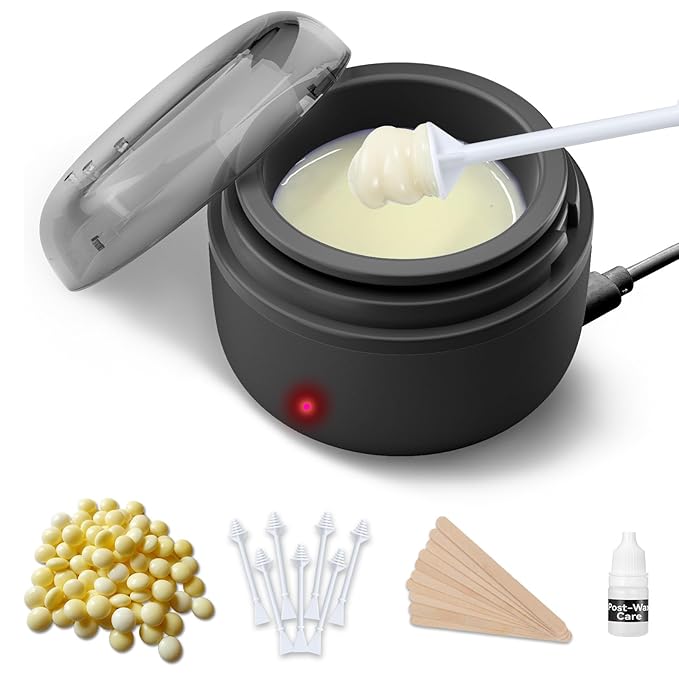 Nose Hair Wax Kit for Men, Nose Wax Removal with 100 g Wax, 40 Applicators, 15-20 Times, Ear Nasal Hair Waxing For Men and Women, Usb Rapid Heating, Constant Temperature, Painless, Black