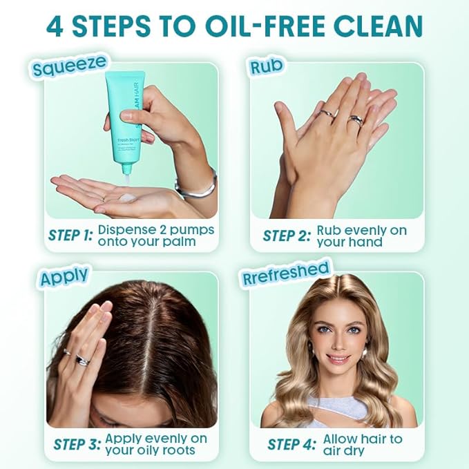 SHEGLAM Travel Dry Shampoo Gel for Oily Hair Tsa Approved - Non Aerosol, Instantly Refreshes & volumizing - With Hyaluronic Acid & Centella Asiatica