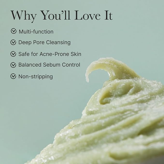 Arencia Korean Rice Mochi Face Cleanser - Face Wash, Gentle Scrub All in One for Deep Cleansing, Moisturizing, Pore Minimizing, Acne-Prone Skin, Removing Blackhead with Rice Water & Green Tea