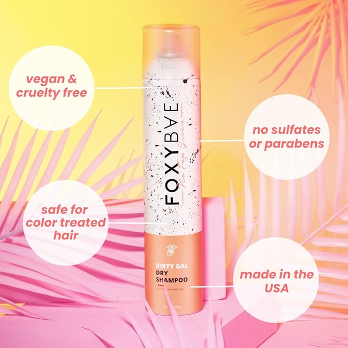 FoxyBae Volumizing Dry Shampoo Spray for Women - With Biotin for Hair Growth - For Dark, Brunette & Blonde Hair - Refreshing & Non-Toxic