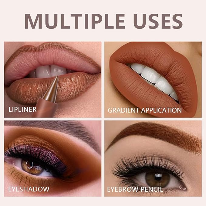 AMY'S DIARY Brown matte lipstick Lipstick Lip Makeup, Precision Tip Matte Lip Crayon, Longwear Up To 24Hrs, Lead The Way,Smudge Waterproof for Women Smudge Waterproof for Women (3# Nude Brown, 1 pc)