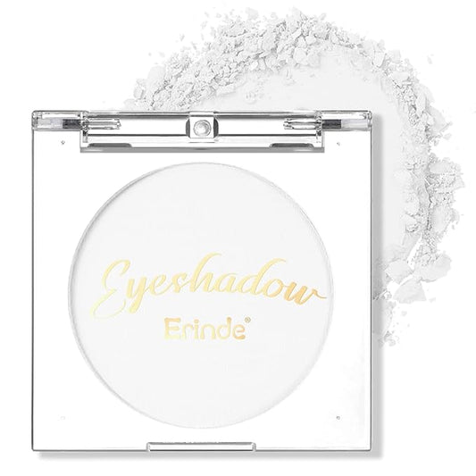Erinde Single White Matte Eyeshadow Palette, Velvet Eye Shadow Compact Powder Primer Base Makeup, Long-Lasting Eye Makeup, Ultra-Blendable, Pigmented Color, Vegan Formula, 02# WHITE SWAN