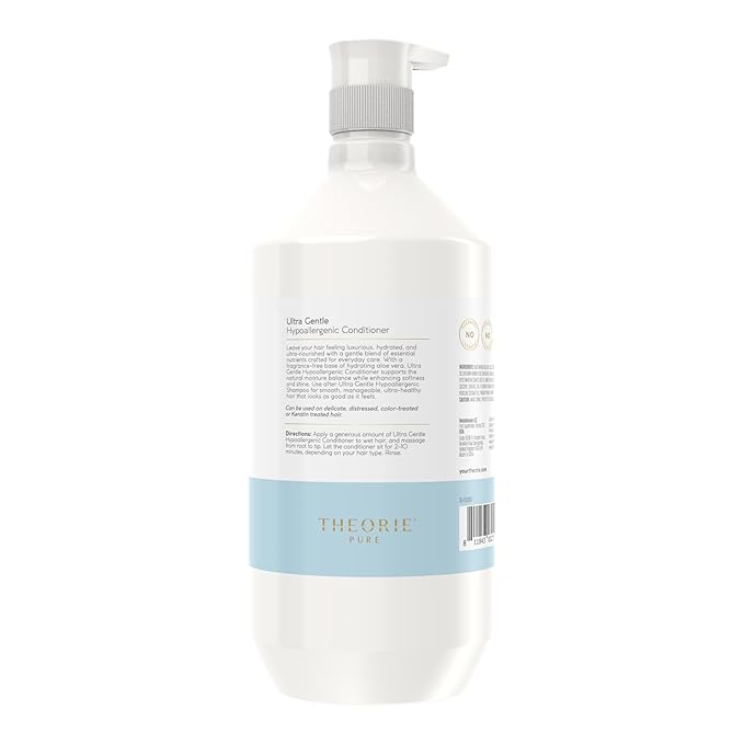 Theorie Pure Collection Hypoallergenic Conditioner -Plant-Based & Vegan - for Soothes Itchy & Allergy Prone Skin - Fragrance-free - Sensitive Scalp, Pump Bottle -800mL - 1 Pack
