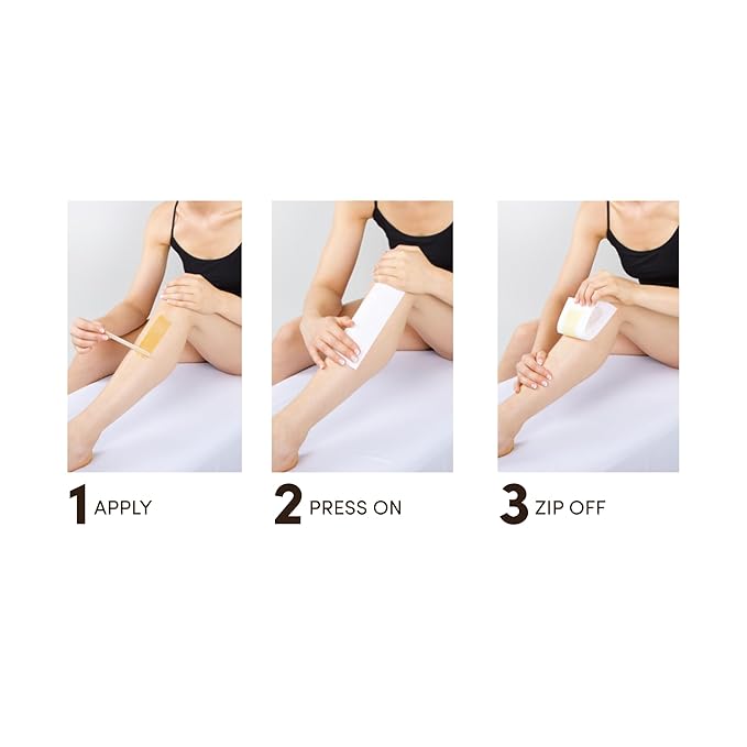Parissa Organic Sugar Wax Kit for Legs & Body | USDA Certified, Vegan, Hypoallergenic, Microwavable & Water-Washable | Gentle & Beginner-Friendly | 30 Reusable Strips, 3 Spatulas, 240ml (8 Fl Oz) Wax