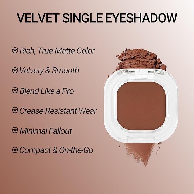 Erinde Warm Brown Single Eyeshadow Palette, Matte Cream Eye Shadow for Older Women, Blendable Long-Lasting Waterproof Eye Makeup Palette, High Pigment Powder Sombra De Ojos, 01 Warm Espresso