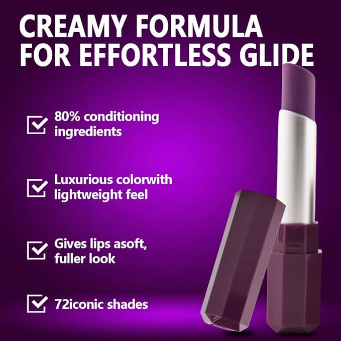 Dark Magenta Matte Creamy Lipstick for Women, Longwear Lip Gloss Face Paint Stick, Lip Stick Stain Long Lasting Waterproof Easy Application Full Coverage Velvet Gloss for Party Halloween Makeup 09