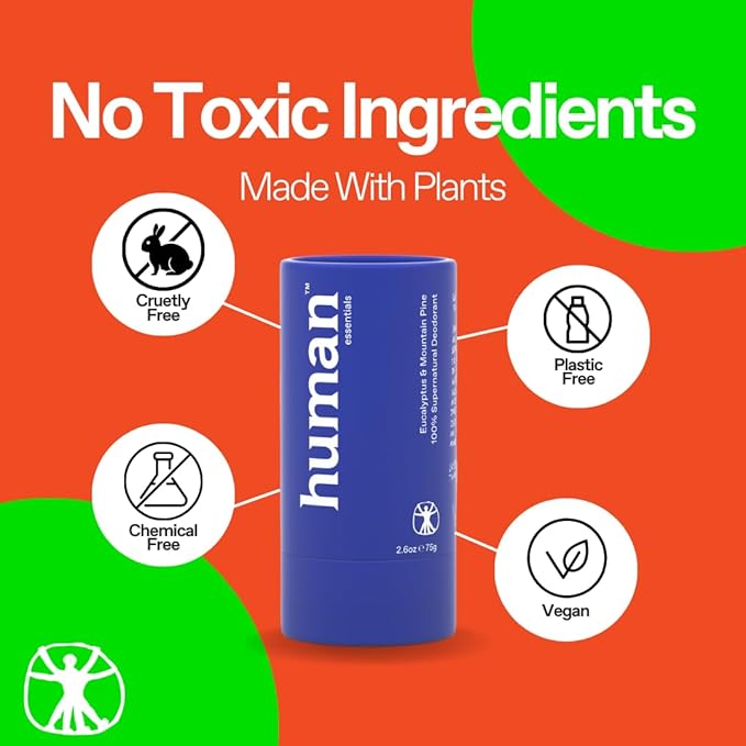 Natural Deodorant | Alumium Free, Plant-Based, Baking Soda & Plastic Free | Long-Lasting Protection for Sensitive Skin | Vegan and Eco-Friendly MADE IN USA