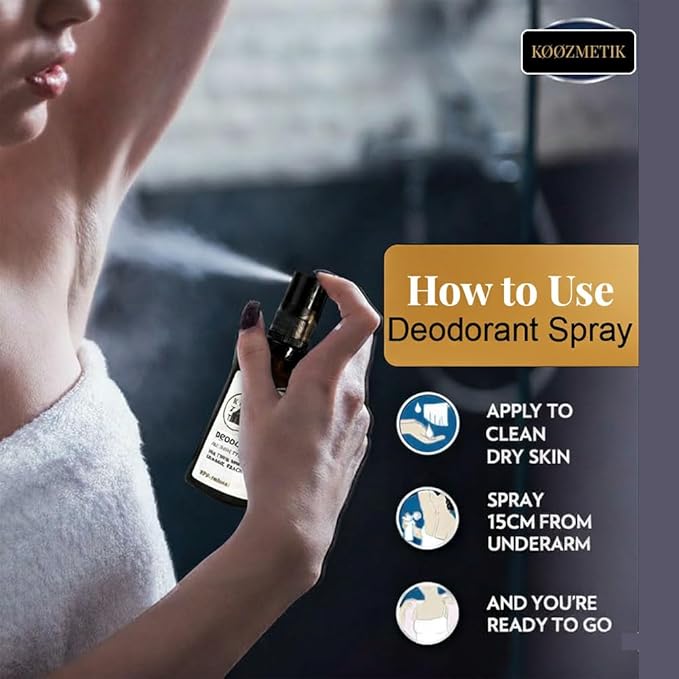 Z2 Natural Deodorant Spray For Women & Men | 99% Natural, Aluminum-Free & Cruelty-Free | Mint, Orange, Peach | Long-Lasting & Gentle Odor Protection | 50 ml (1.7 oz)