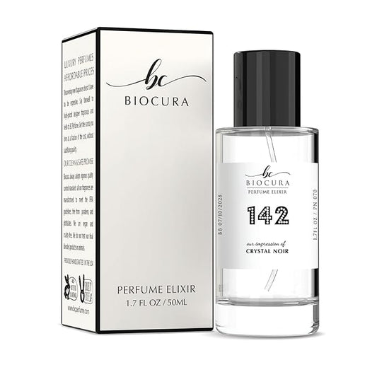 BC Perfume 142 Inspired by Crystal Noir For Women Replica Fragrance Dupes Eau de Parfum Spray Bottle 1.7 Fl Oz/50ml-X1