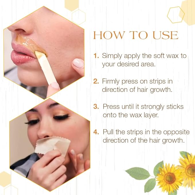 GiGi Waxing Strips for Hair Waxing/Hair Removal, Small Natural Muslin, 100 Epilating Strips