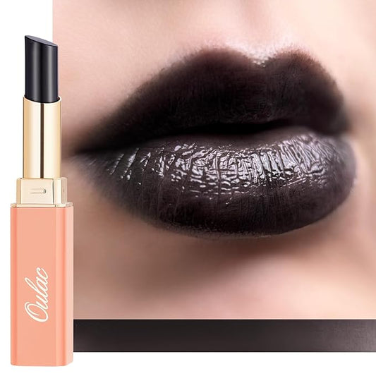 Oulac Light Black Lipstick for Women - 2 in 1 Glossy Ink Black Tinted Lip Balm,Semi-Transparent Hydrating Lip Gloss, Shine Juicy Finish Vegan 2.2g/0.07oz (27)
