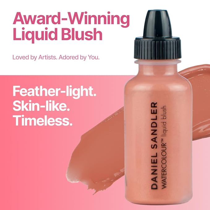 Daniel Sandler Watercolor Liquid Blush — Buildable, Blendable & Long-Lasting Liquid Blush for Cheeks, Lips, & Eyes — Lightweight & Water Resistant — For All Skin Types — Passion