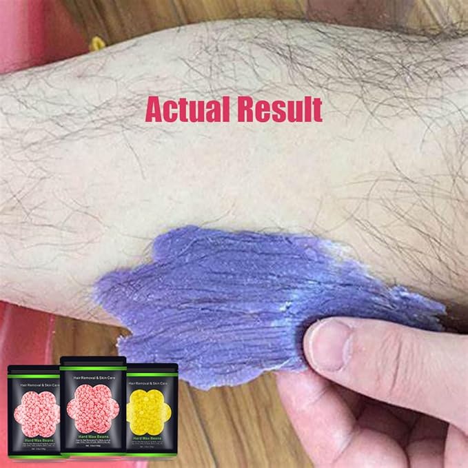 Wax Beads for Hair Removal 10.5oz (300g), Auperwel Hard Wax Beads Beans for Sensitive Skin Brazilian Waxing, Face, Bikini, Eyebrow, Legs, Painless for Women Men, 3 packs Kit with 10 Sticks