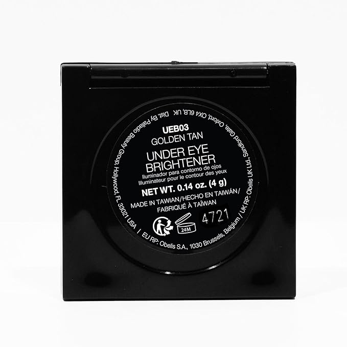 Palladio Under Eye Brightener, Conceal, Brightens, Reduces Appearance of Dark Circles, With Caffeine Peptides & Vitamin E, Tired Skin Color Correcting Brightener & Primer (Golden Tan)