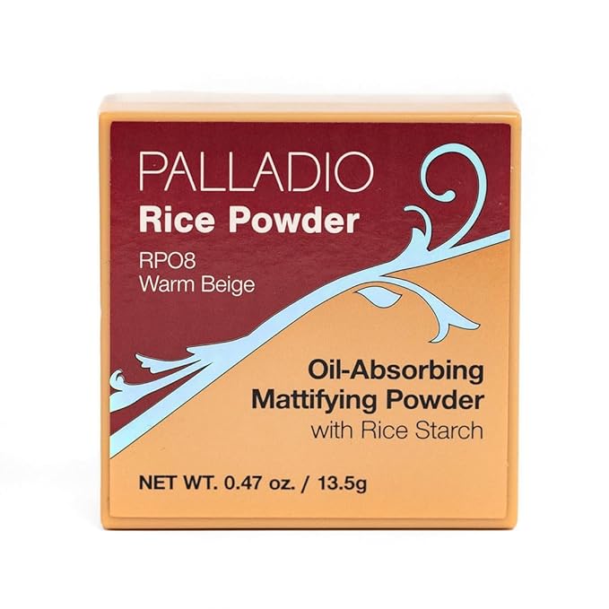 Palladio Rice Powder, Warm Beige, Loose Setting Powder, Absorbs Oil, Leaves Face Looking and Feeling Smooth, Helps Makeup Last Longer For a Flawless, Fresh Look