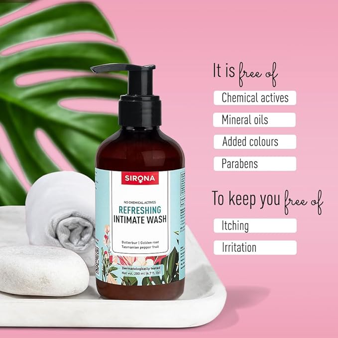 Sirona pH Balancing Cleanser | Feminine Vaginal Wash | Fragrance-Free | Vaginal Cleanser for Balanced pH, Intimate Health & Hygiene | Non-Irritating with Aloe Vera for Sensitive Skin | 6.7 Fl Oz