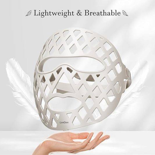 Red Light Therapy Face Mask with Infrared & LED Light – 4 Modes for Anti-Aging, Wrinkle Reduction, and Skin Rejuvenation – Lightweight, Rechargeable, Comfortable Design for Home Use