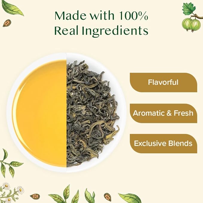 VAHDAM, Assorted Green Tea Loose Leaf Tea Gift Set (10 Flavors) Gift Ideas for Women & Men | Exotic Himalayan Green Tea Blends | Resealable Ziplock Pouch | Gifts for Him/Her