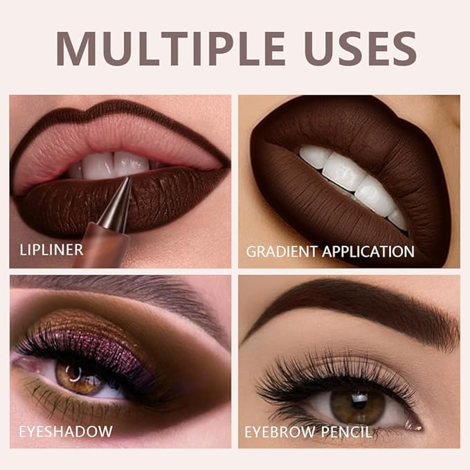 AMY'S DIARY Mocha Matte Crayon Lipstick Lip Makeup, matte lipstick crayon chocolate Lipstick Longwear Up To 24Hrs, Lead The Way,Smudge Waterproof for Women Smudge Waterproof for Women (1#Mocha, 1 pc)