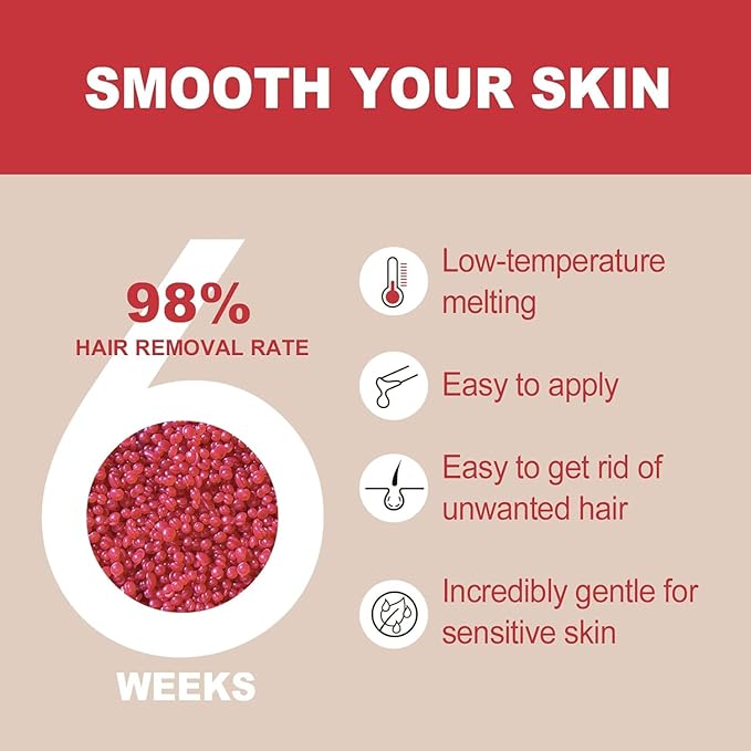 5 lb Wax Beads for Hair Removal, Salon-Quality Refill Bulk Waxing Bead for Bikini, Legs, Armpits, Body, Face, Sensitive Skin Coarse and Fine Hair, At-Home or Professional Use, Christmas Red