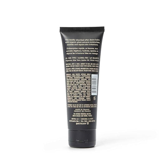 Mistral Bourbon Vanilla Post Shave Balm | Soothing Aftershave for Men with Aloe & Jojoba Oil | Non-Greasy Post Shave Moisturizer, For All Skin, Paraben & Phthalates Free | Made in France - 80ml