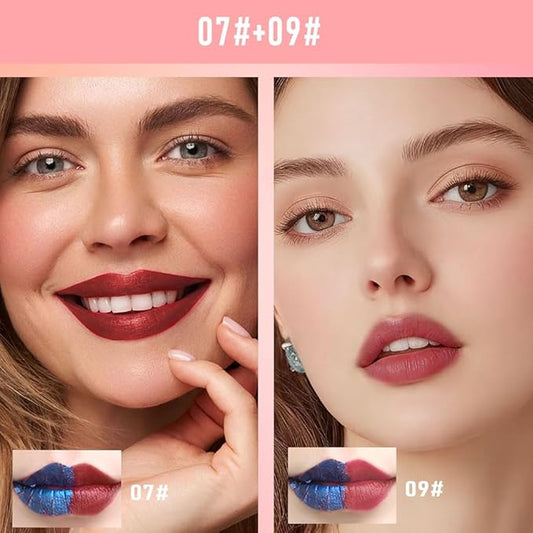 Lip Stain - Wipe-Off &Peel Off Lip Color | Waterproof, Long Lasting, Transfer-Resistant, Smudge-Proof Lip Tint | Easy Wipe Finish, High Pigment | All-Day Vibrant Kiss-Proof Lip Stain, 07#+09#