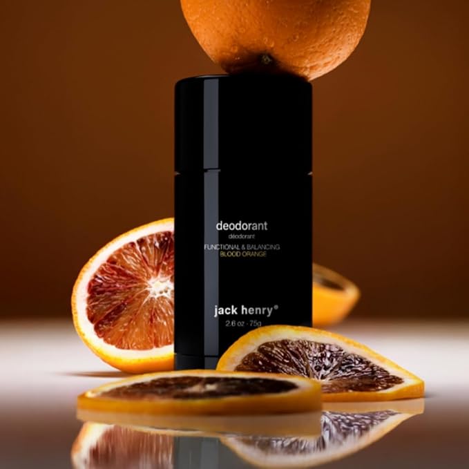 Jack Henry Natural Deodorant for Men & Women, Blood Orange Scent, Aluminum Free Deodorant with Shea Butter, Probiotics, Vegan Plant Based, Long Lasting, Baking Soda Free with Coconut MCT, 2.65 oz