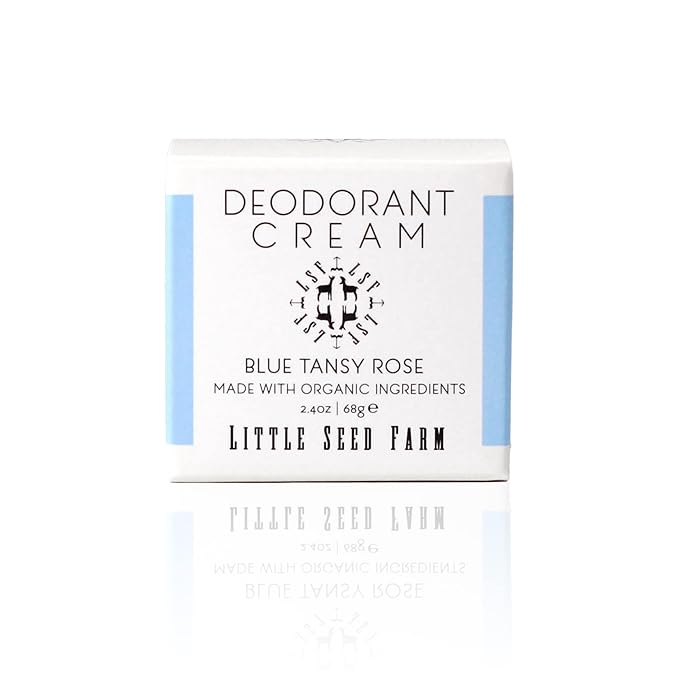 Little Seed Farm All Natural Deodorant Cream - Blue Tansy Rose - Aluminum Free Deodorant for Women or Men, Net Wt. 2.4oz | 68g