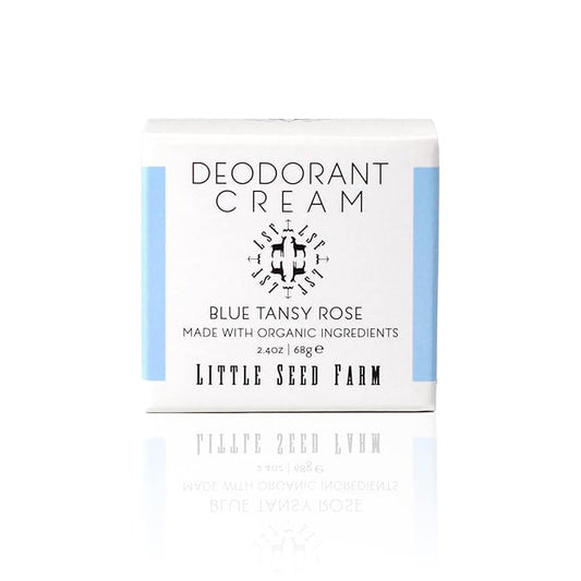 Little Seed Farm All Natural Deodorant Cream - Blue Tansy Rose - Aluminum Free Deodorant for Women or Men, Net Wt. 2.4oz | 68g
