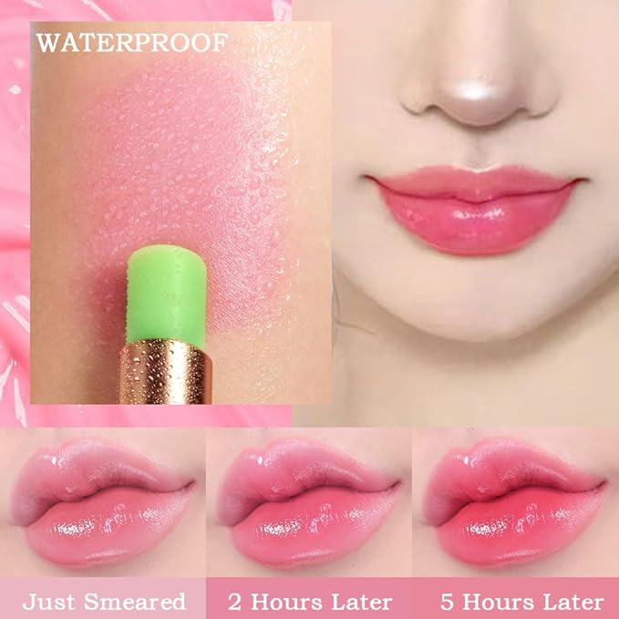 Kaely 2Pcs Aloe Hydrating Lipstick Tinted Lip Balm, Color Changing PH Lipstick Makeup, Korean Magic Lip Stain Long Lasting Waterproof, labiales magicos 24 horas originales