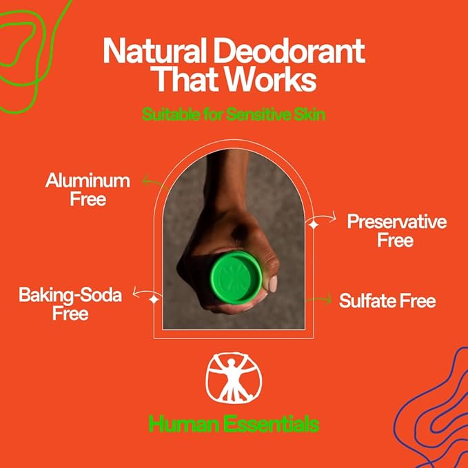 Natural Deodorant | Alumium Free, Plant-Based, Baking Soda & Plastic Free | Long-Lasting Protection for Sensitive Skin | Vegan and Eco-Friendly MADE IN USA