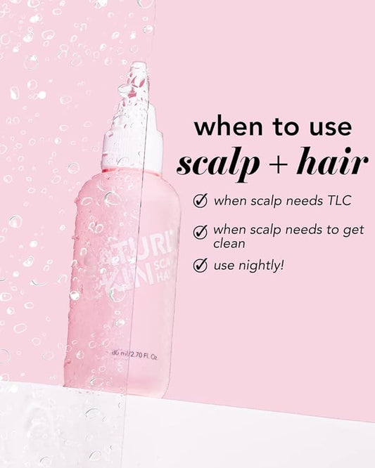 Saturday Skin Scalp + Hair Strengthening Peptide Treatment Overnight Serum Awakened Pepped Nourished Thicker Longer for Thin & Dry Hair Collagen Keratin (2.70 Fl. Oz.)