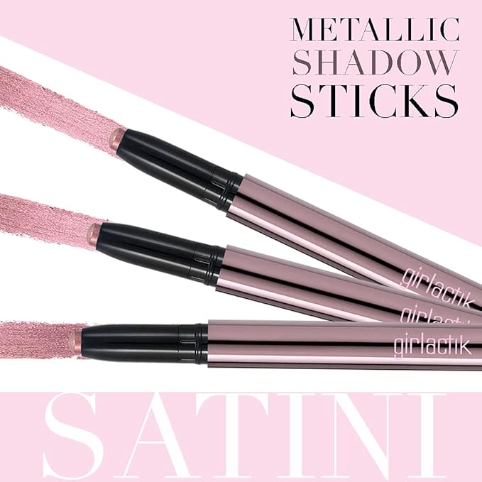 Girlactik Shadow Stick – Long-Wearing Cream Eyeshadow Stick, Blendable & Smudge-Resistant Eye Makeup – Vegan, Cruelty-Free, Easy One-Swipe Application (Satini)