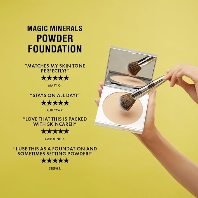 Magic Minerals by Jerome Alexander Jumbo Size Mineral Powder Foundation with Color Correctors, Antioxidant Skincare Formula (Light)
